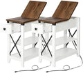 Oak Narrow End Table with Charging Station B760139