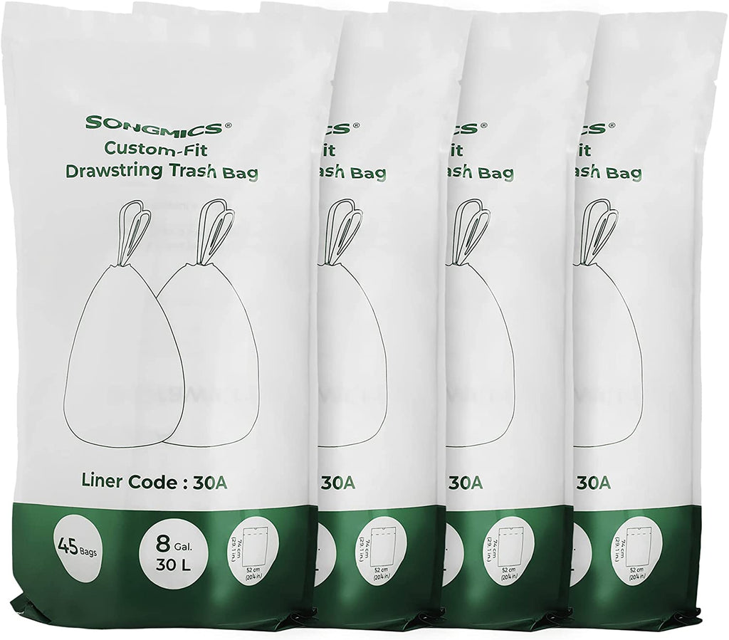 8.5 Gal White Drawstring Trash Bags C62062