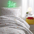 White & Rainbow Fruits Full/Queen Comforter and Sham Set C3833