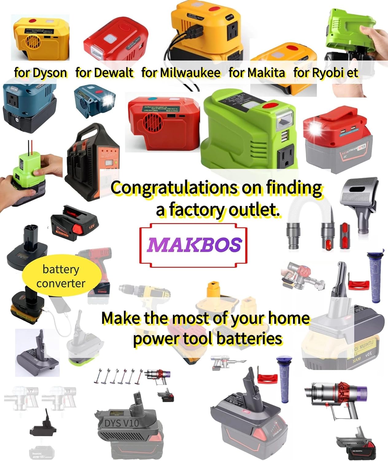 Power Inverter for 18 Volt Lithium Battery, Convert 18V to 110V 120V Z44161