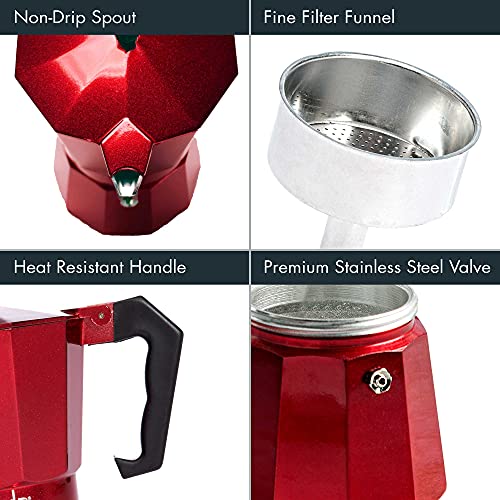 Black 6 Cup Stovetop Espresso Maker A9378