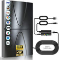 HD TV Antenna, Indoor/Outdoor Digital Antenna up to 400 Miles Range, 360° Reception with Smart Amplifier Signal Booster, 35FT Coaxial Cable F336297