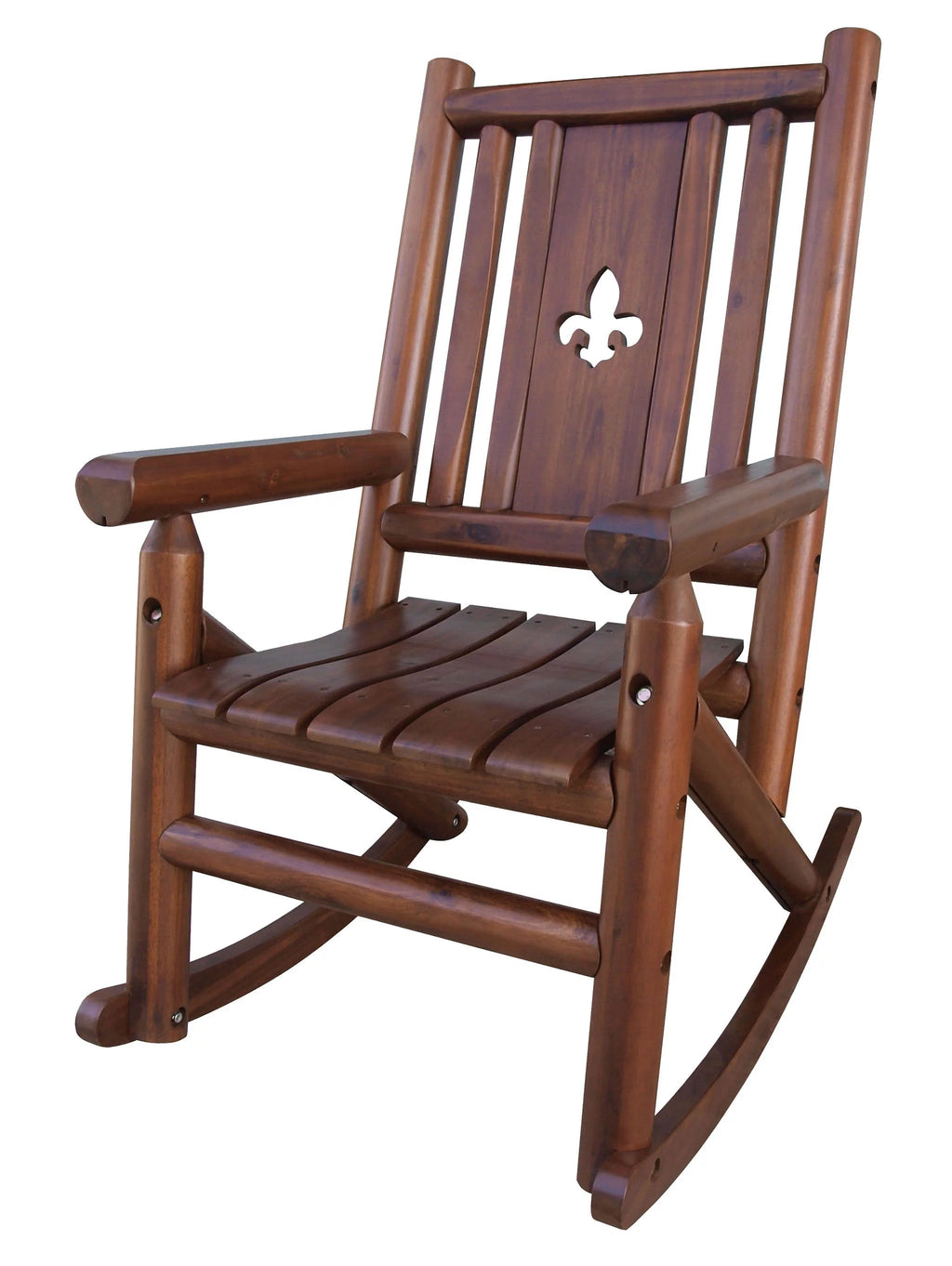 Brown Wood Outdoor Patio Rocking Chair I4151