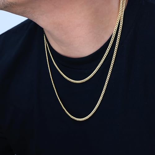14k Yellow Gold Miami Cuban Link Chain Pendant Necklace L5544