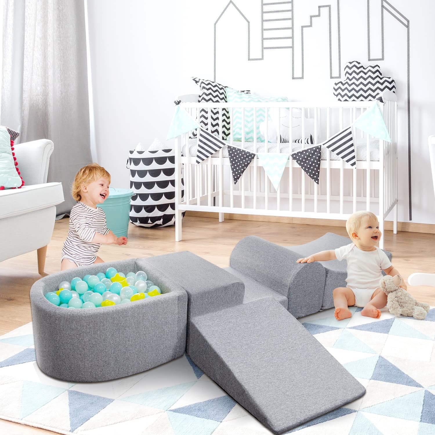 Soft Foam Climbing Blocks and Ball Pit K2123