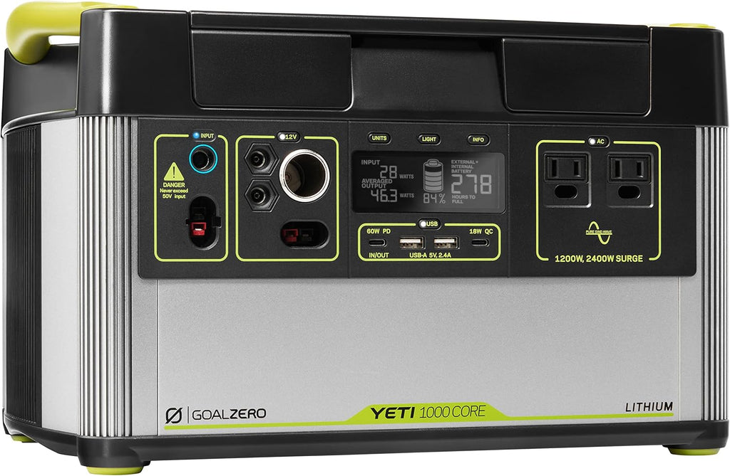 Portable Power Station, 1,000 W, Solar-Powered Generator R688674