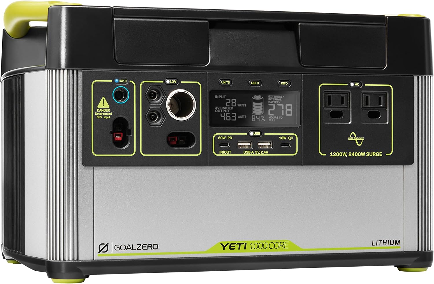 Portable Power Station, 1,000 W, Solar-Powered Generator R688674