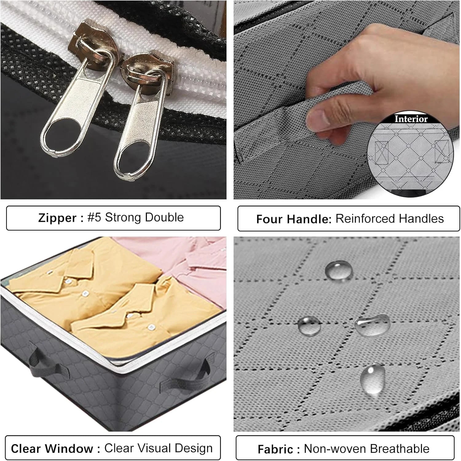 8 Pack Under Bed Storage Containers, 90L Collapsible Closet Organizers D95471