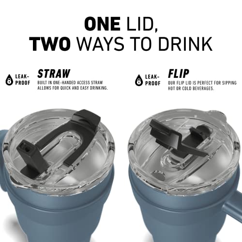 40oz Stainless Steel Double Wall Vacuum Insulated Tumbler With Handle And 2 in 1 Straw Lid Q404972