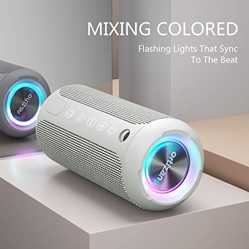 IPX7 Waterproof Bluetooth Speaker with LED Lights, 30H Playtime (Black) B646713