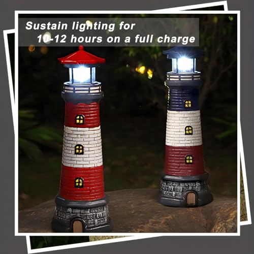 Red Solar Lighthouse Lawn Decoration C706