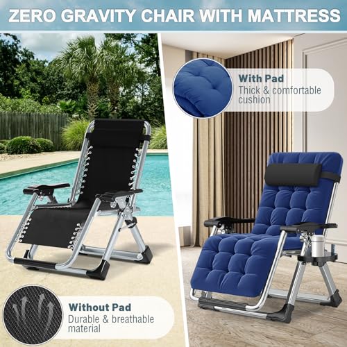 Zero Gravity Folding Lounge Chair with Removable Cushion N486426