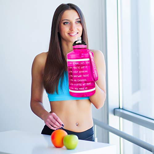 64 oz BPA Free Reusable Water Bottle with Straw and Handle A36869