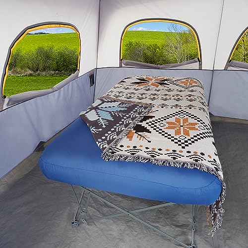 Folding Camping Cot with Inflatable Air Mattress and Carry Bag Y40293
