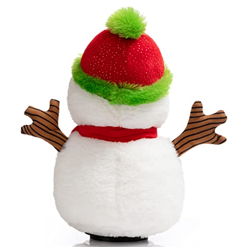 13 inch Animated Christmas Snowman Plush with LED Lights J4593