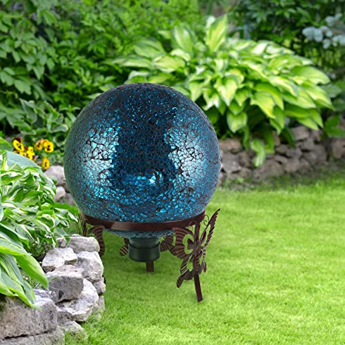 10-Inch Glass Gazing Ball Navy Blue G543847