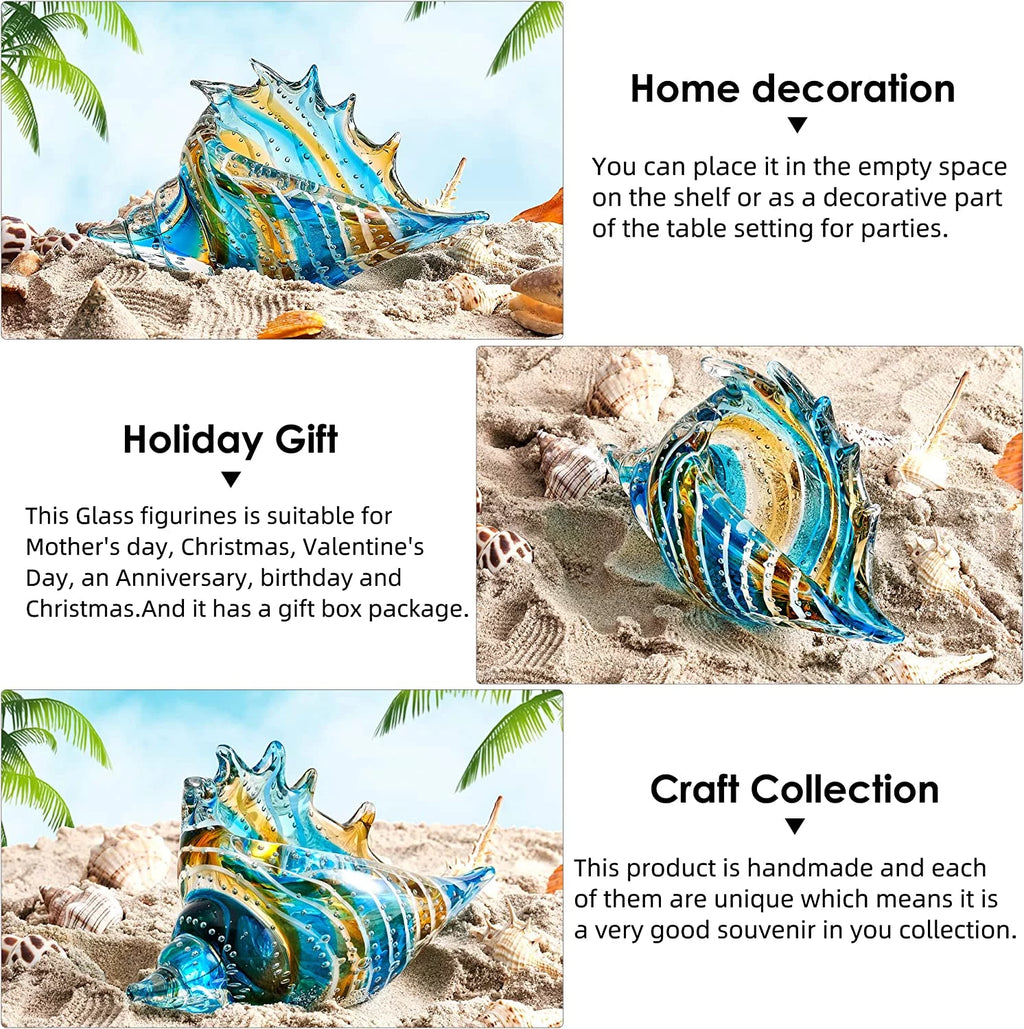 Hand Blown Glass Conch Figurines V40078
