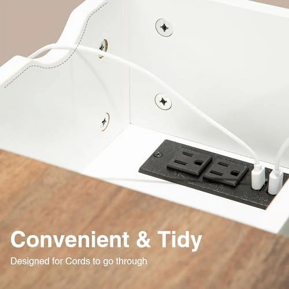 Oak Narrow End Table with Charging Station B760139