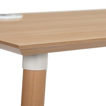 Table Desk 60" W x 24" D Ash White Metal D514403