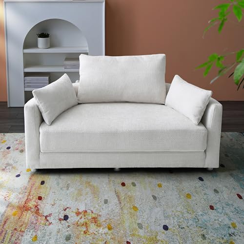Burgundy Foldable Sleeper Sofa Bed with 3 Elastic Pillows Y200