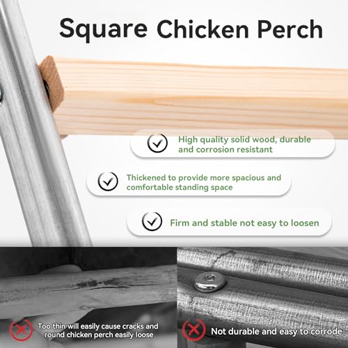 Chicken Coop Run with Anti-Rust Durable Steel, Large Walk-in Poultry Cage with Cover R58328