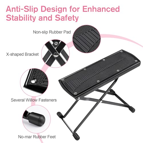 6 Heights Adjustable Non-Slip Pedicure Foot Rest A483