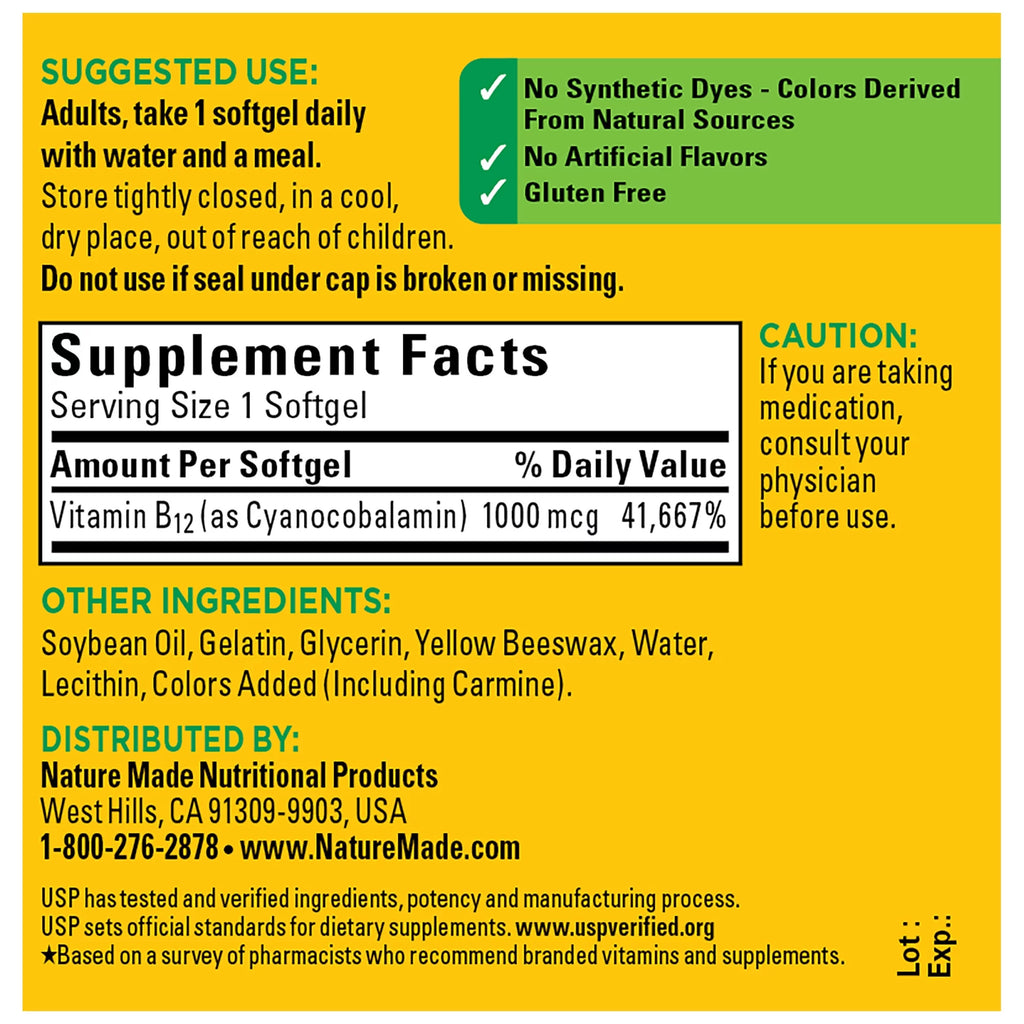 Vitamin B12 1000 mcg Softgels, 310 Count X86502