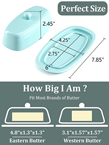 8 Inch White Ceramic Butter Dish with Lid M74633