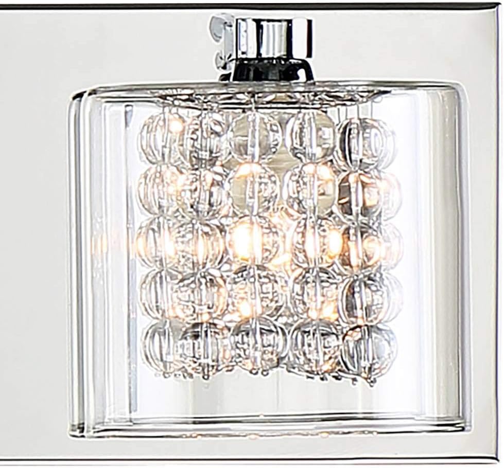 Chrome Silver Metal 3-Light Wall Mount Fixture with Clear Glass Shade G80758