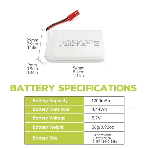 5PCS 3.7V 1200mAh 30C Lipo Battery with 5in1 Charger JST Plug X4795