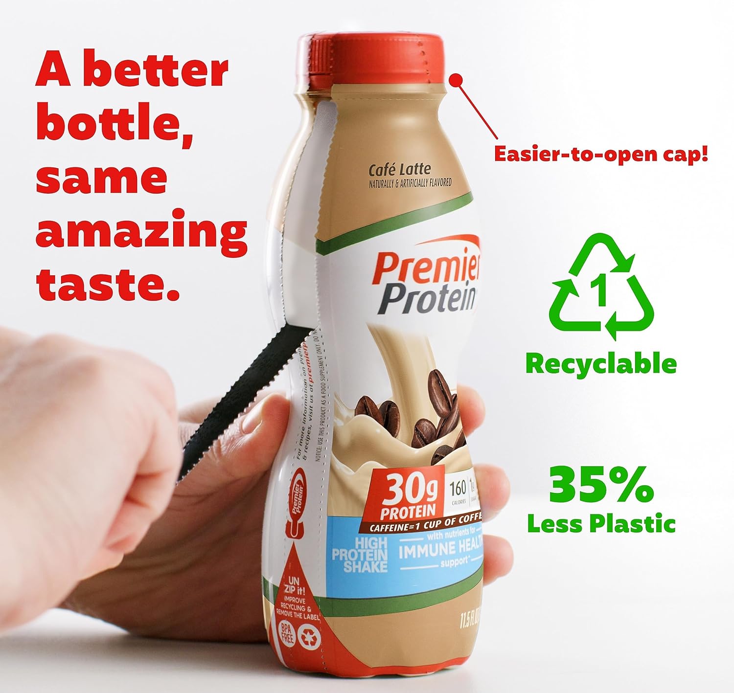 Café Latte & Vanilla Protein Shake, 30g Protein, 1g Sugar, 12 Packs Each Flavor 11.5 oz Bottles W409778