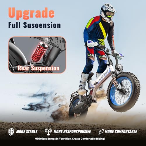 52v 20AH Full Suspension Electric Bike with 20"x 4.0 Fat Tire H909
