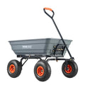 Gray 4 Cu.Ft. 600lbs Poly Garden Cart Dump Wagon with Steel Frame D147