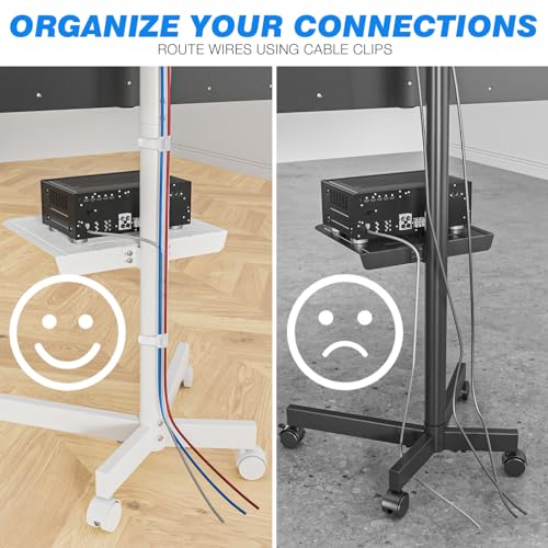 Mobile TV Cart for 23-60 Inch TVs, Height Adjustable Rolling Floor Stand with Wheels, Max VESA 400x400mm A565