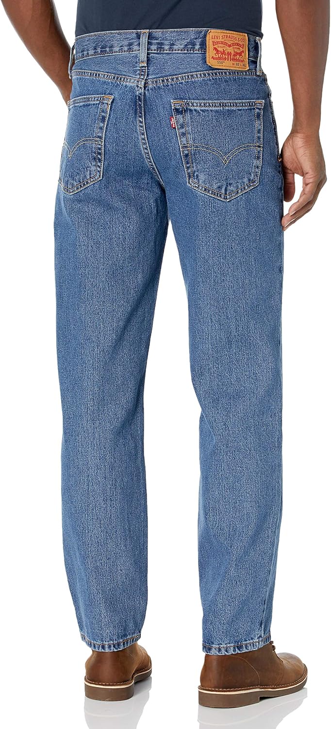 Mens Relaxed Fit Medium Stonewash Jeans F815916