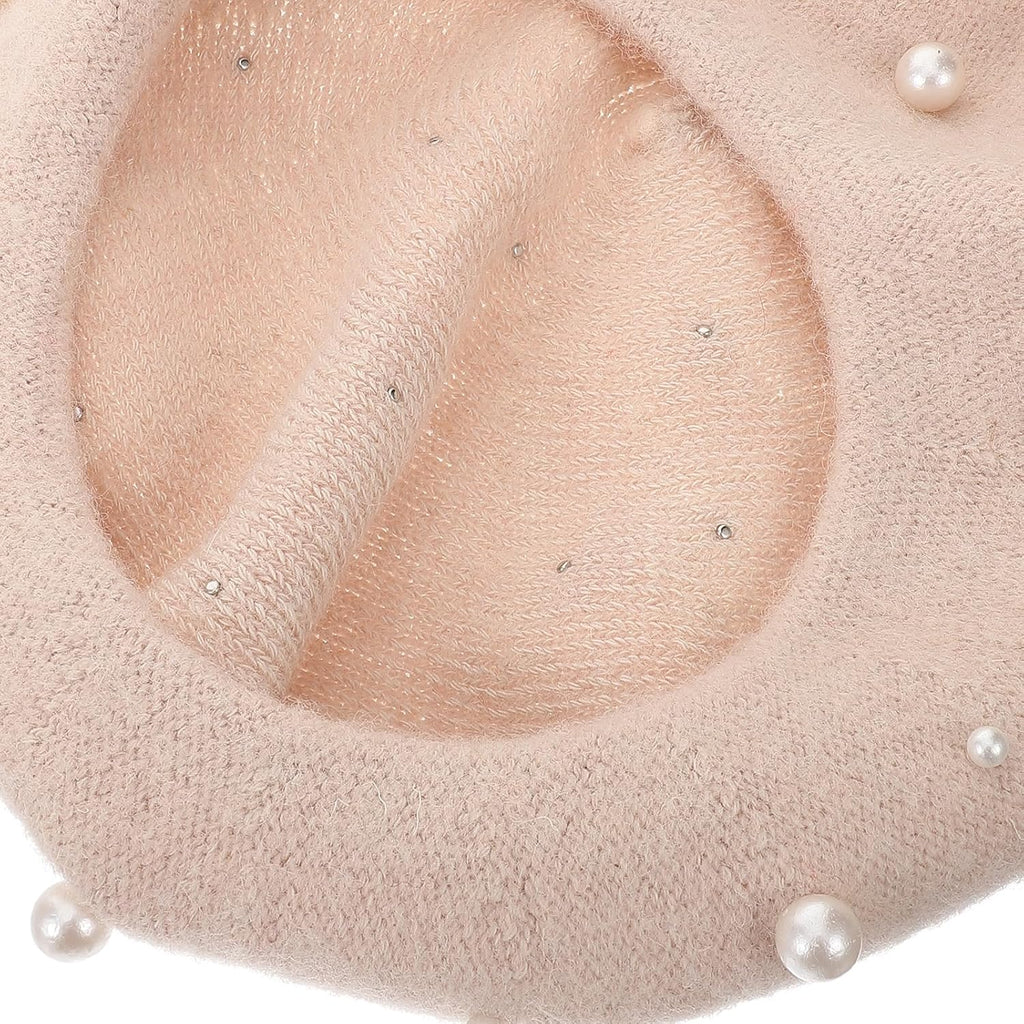 Beige Cashmere Wool Beret Q9643