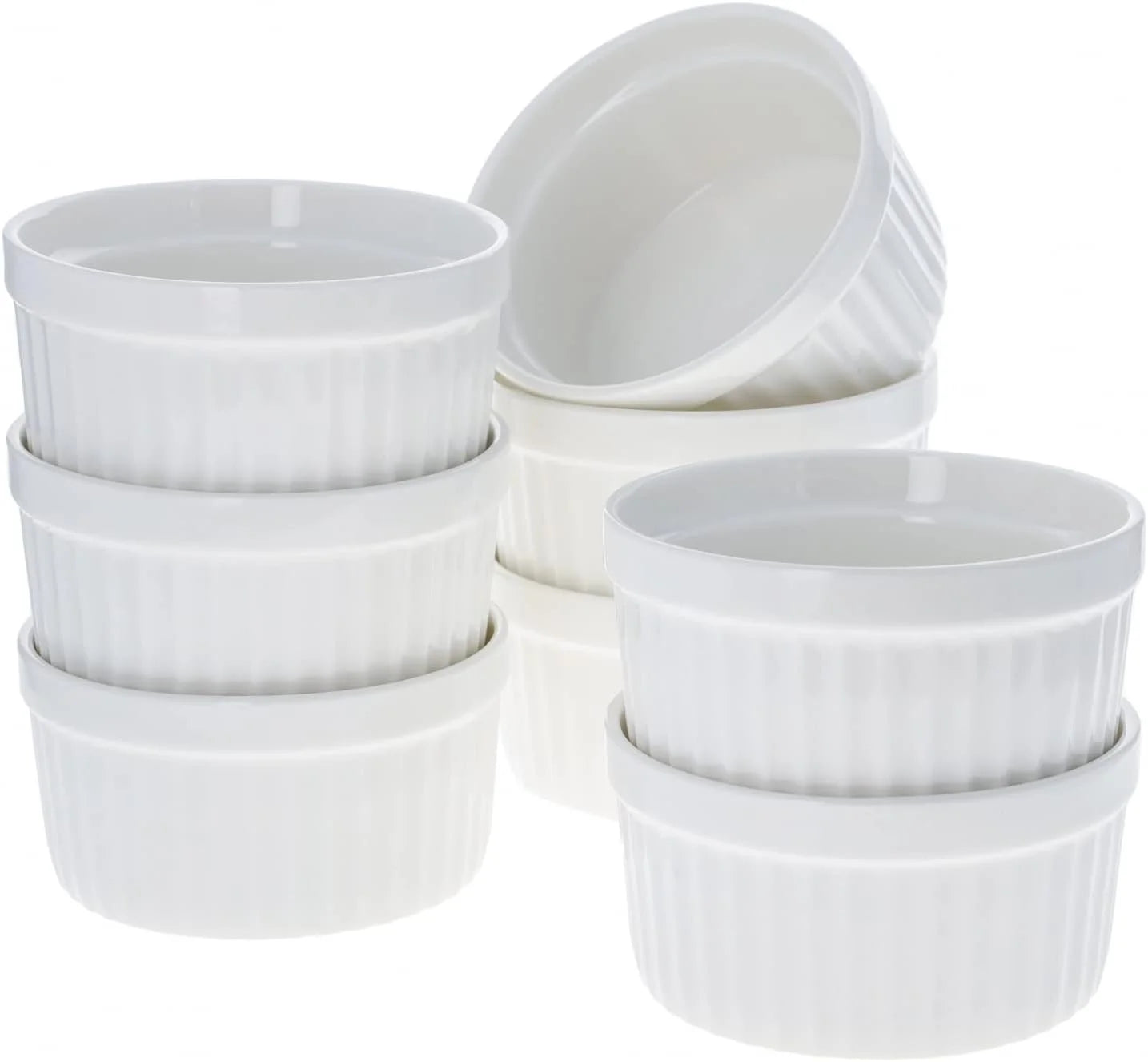 White 4Oz Porcelain Dessert Cups Set N57793