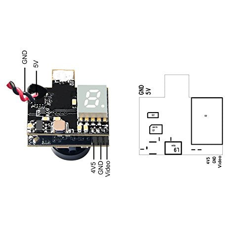 Micro FPV AIO 600TVL Camera 5.8G 25/50/200mW Adjustable Transmitter with Cloverleaf Antenna M1349