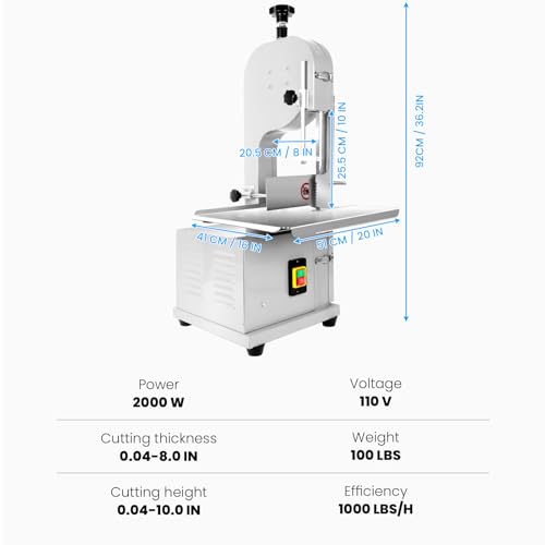 18x14" Stainless Steel Worktable Electric Bone Saw Machine with 8 Blades Y30502