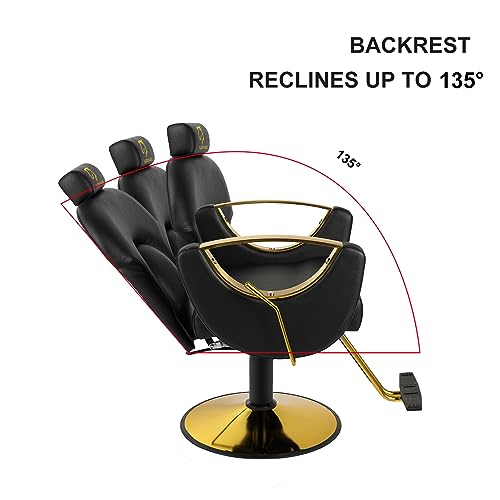 Pink Hydraulic Reclining Barber Chair T86113