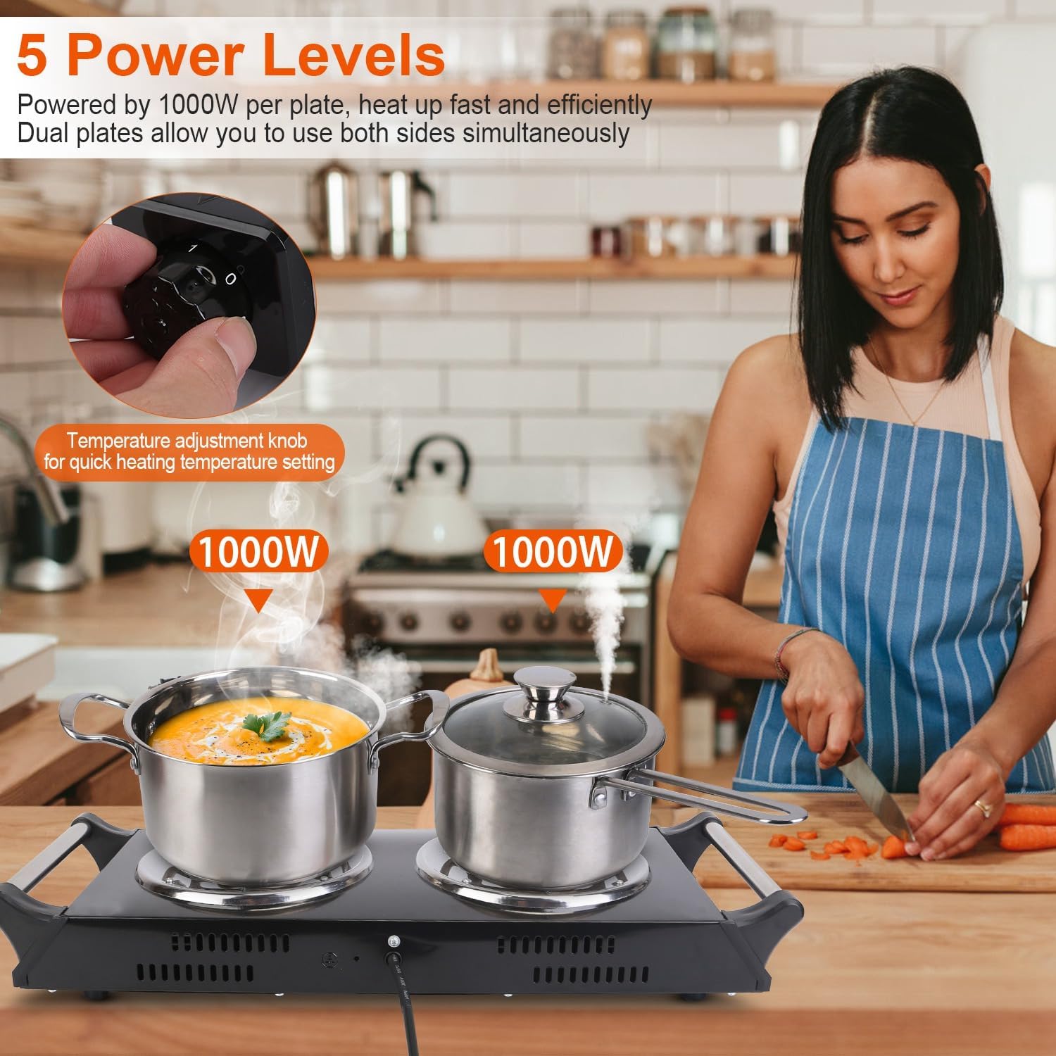 2000W Portable Double Coil Electric Hot Plate B7435