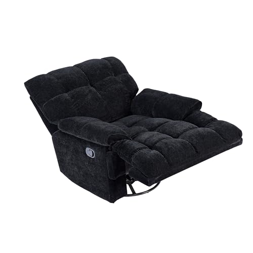 Cream White Oversized Velvet Rocker Recliner Chair I1616