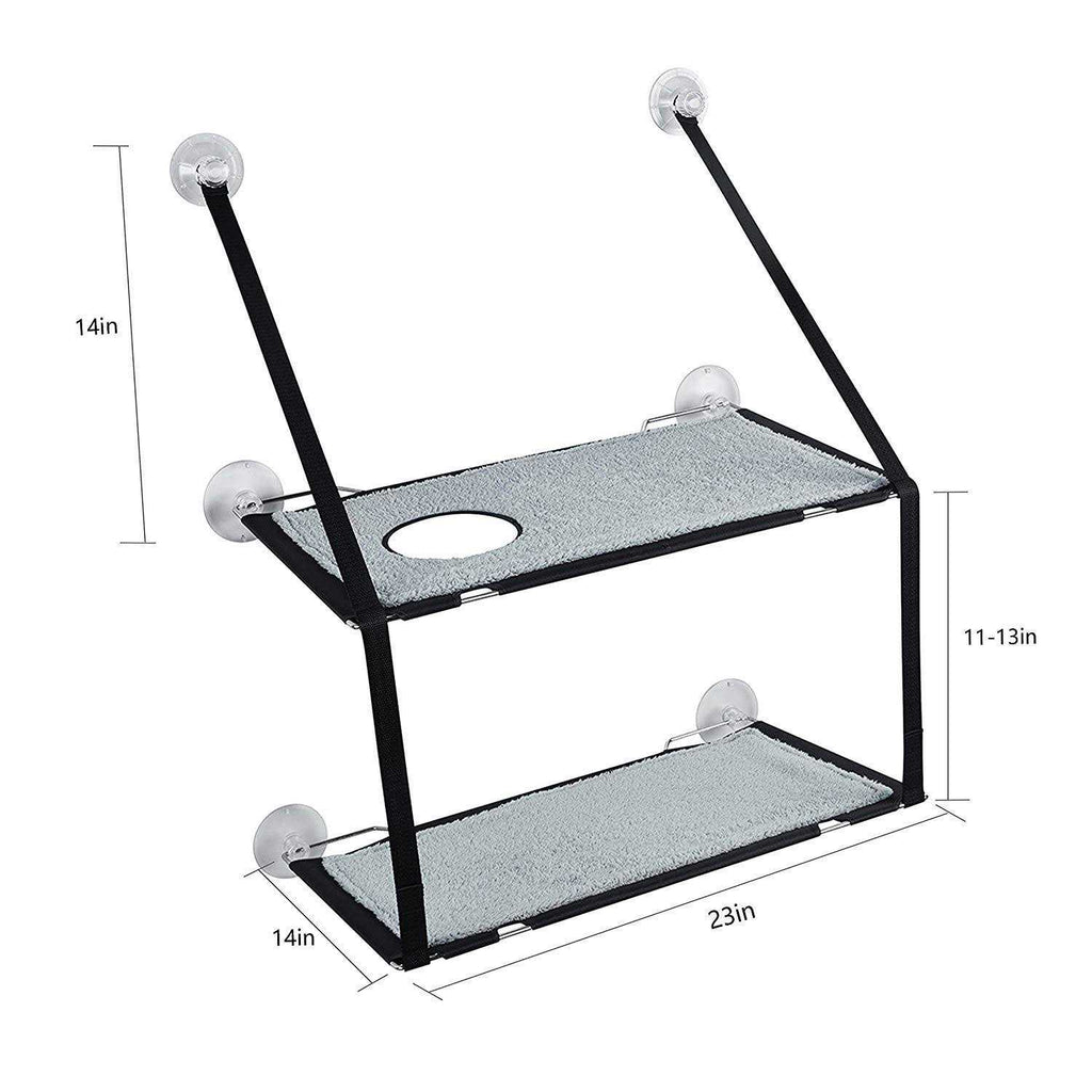 Cat Window Perch Cat Hammock 2 Layers Bed Up to 55lb Soft Mats Stable Metal Frames L38766