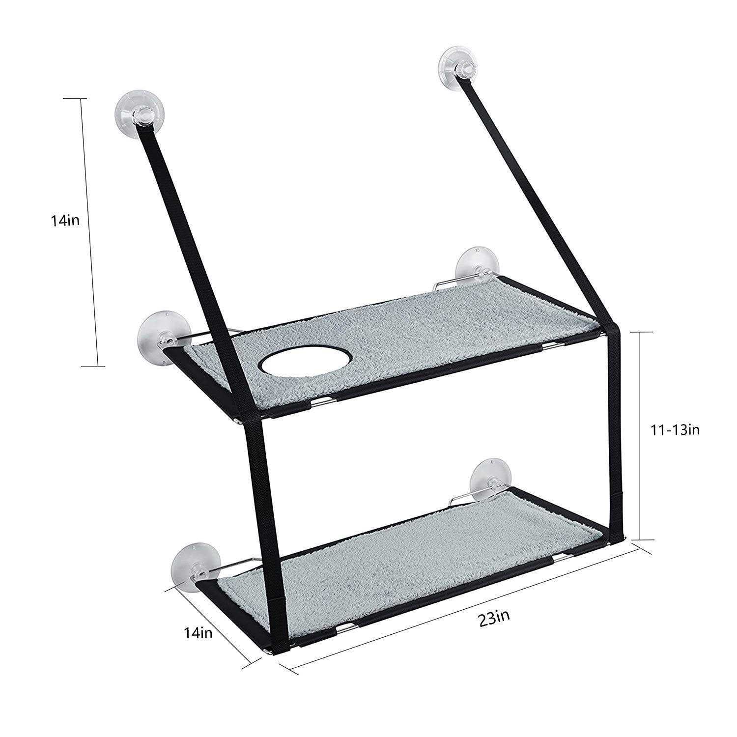 Cat Window Perch Cat Hammock 2 Layers Bed Up to 55lb Soft Mats Stable Metal Frames L38766