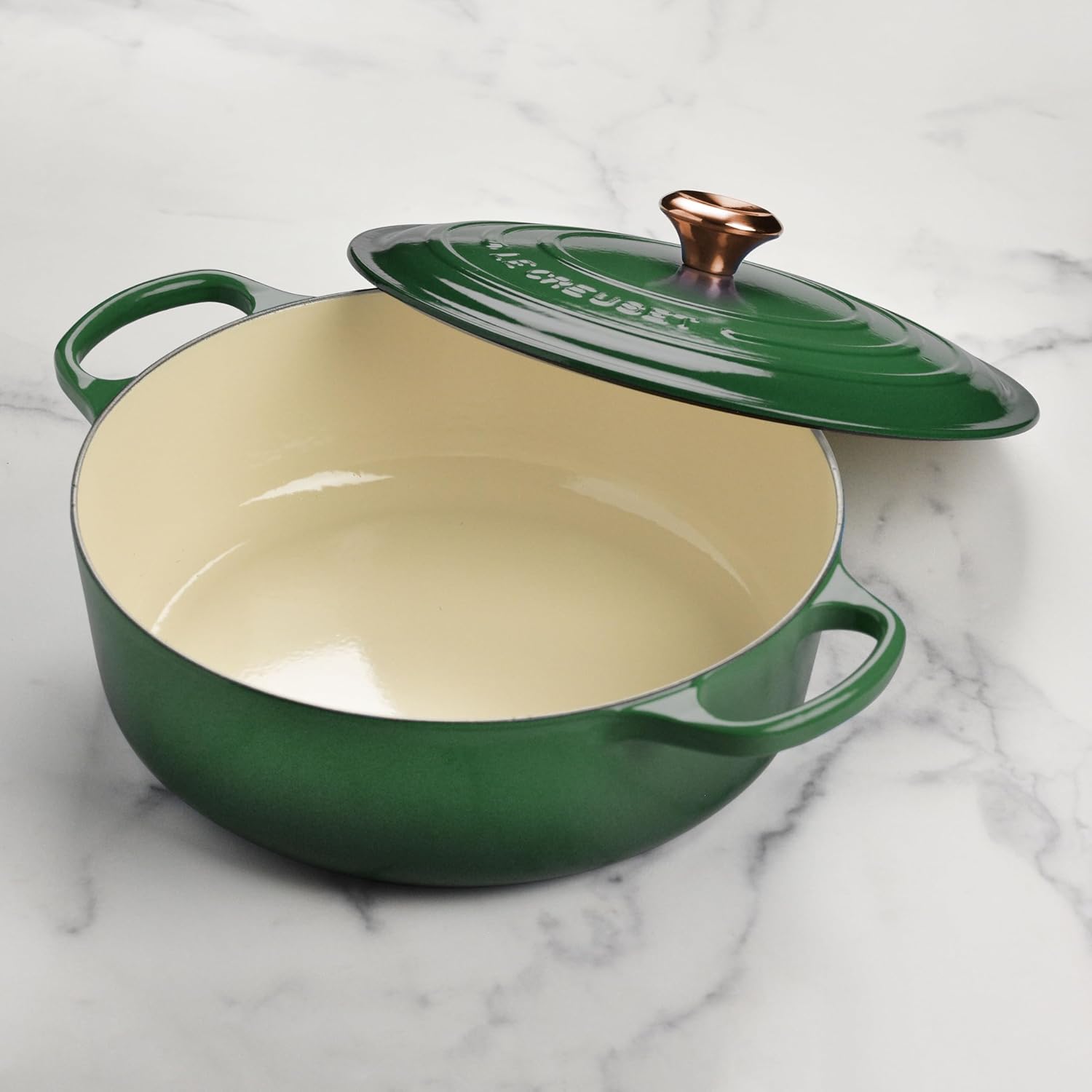 6.75-quart Enameled Cast Iron Round Wide Oven with Copper Knob F688455