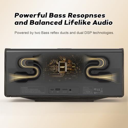 Gold Bluetooth Speaker with 80W Sound and 18H Playtime C684