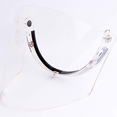 3-Snap Flip Up Visor Shield Lens for Retro Open Face Motorcycle Helmet (Clear) W228402