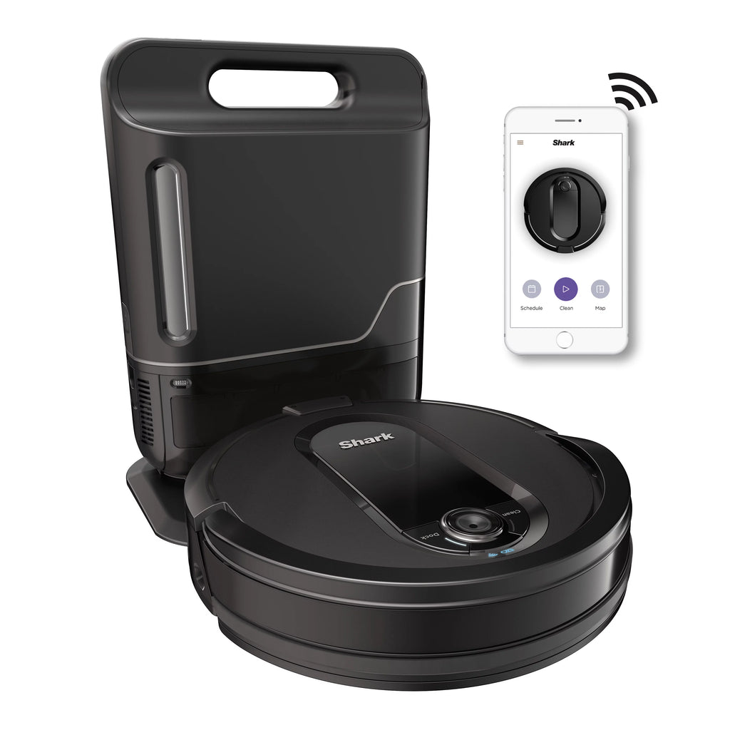 Black Robot Vacuum Cleaner with Self Empty Charger Base D123