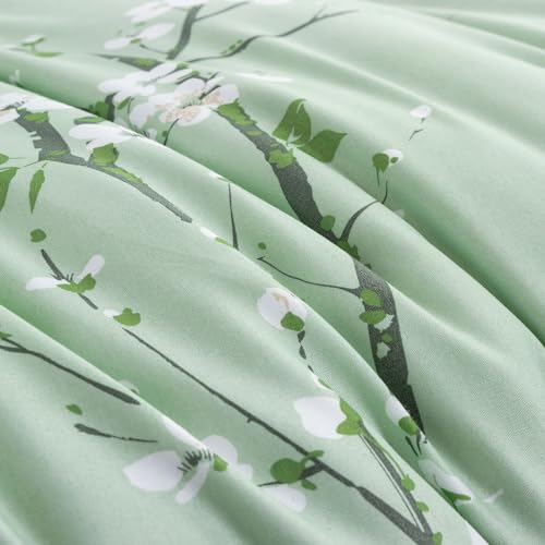 Queen Fluffy Soft Microfiber Floral Comforter Set with 2 Pillowcases D3769