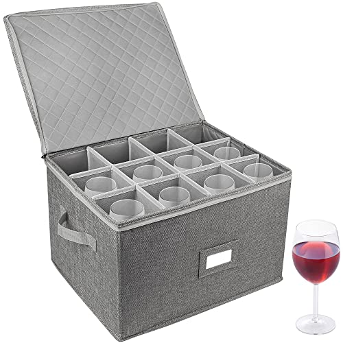 Beige Hard Shell Cup and Mug Storage Box with Dividers & Handles D90001